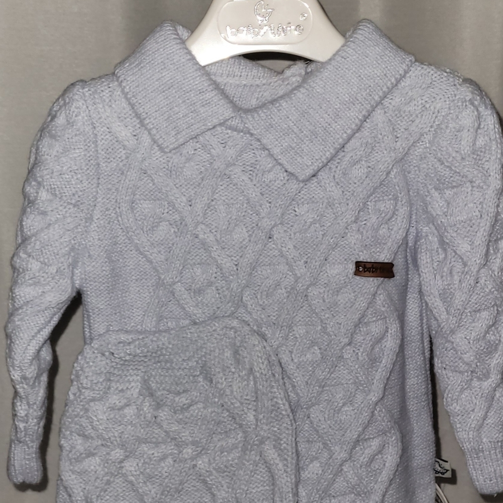 Baby boy light blue onesie with matching hat, brand new, never worn 6 months - Picture 4 of 6